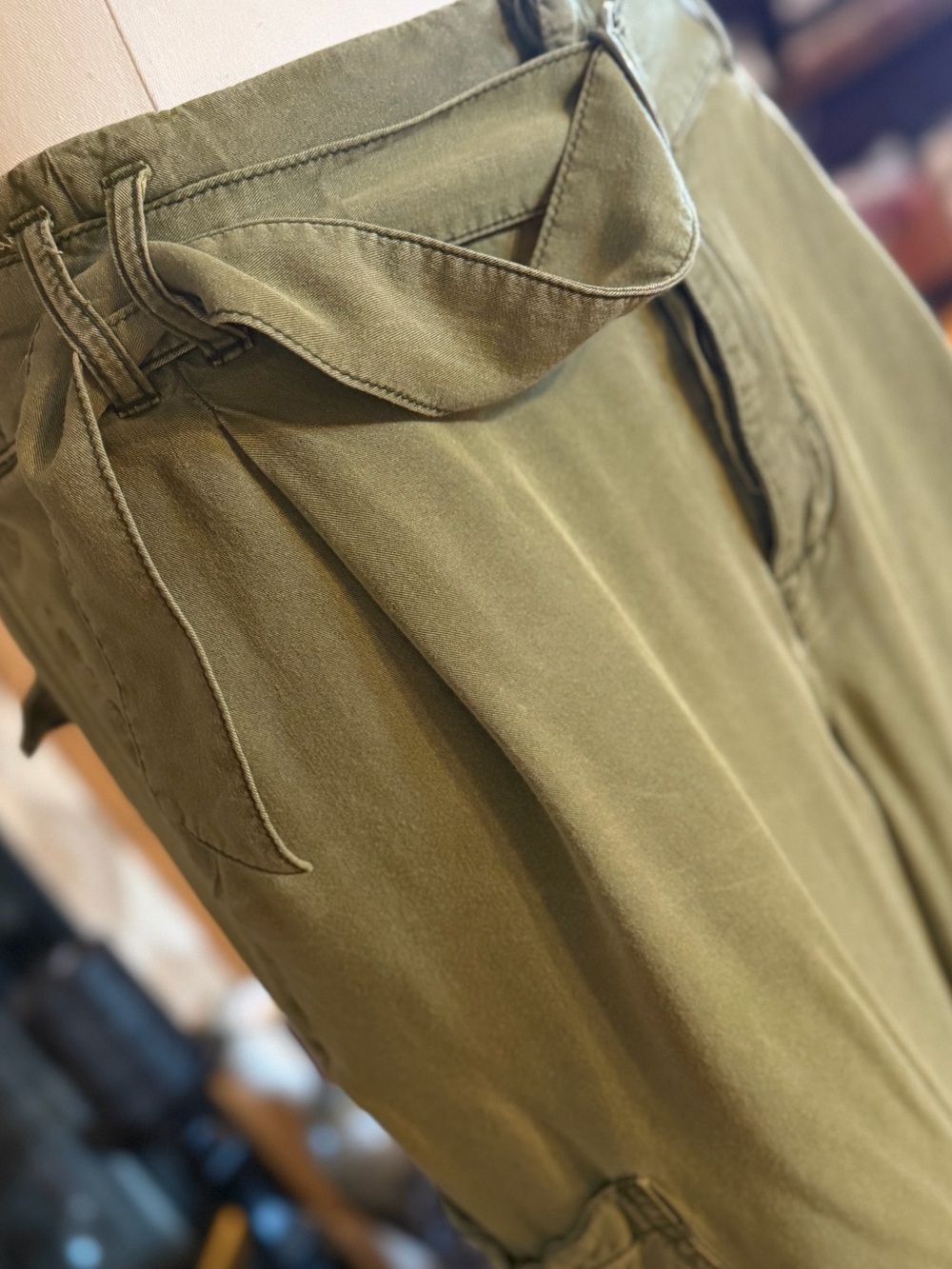 Free People Belted Olive Green Utility Pants Women’s Size 12